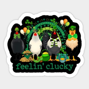 St Patricks Day Chicken Feeling Clucky Sticker